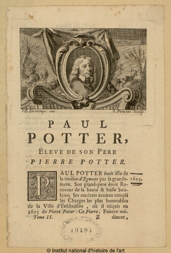 Paul Potter, élève de son père Pierre Potter