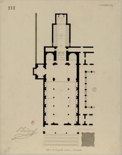 Viterbe 1827, Eglise de la quercia attribuée à Bramante