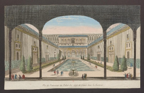 Vue de l'intérieur du palais des chefs de Crimée dans la Tartarie