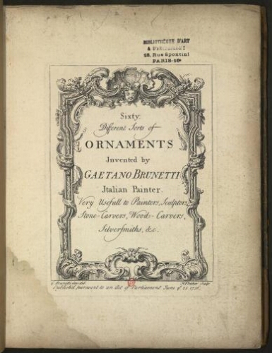 Sixty different sorts of ornaments invented by Gaetano Brunetti