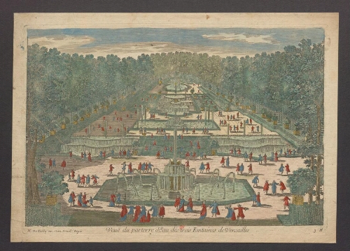 Vue du parterre d'Eau des trois Fontaines de Versailles