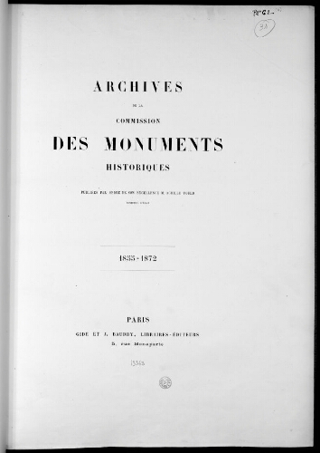 Archives de la Commission des monuments historiques : 1855-1872. Tome 4