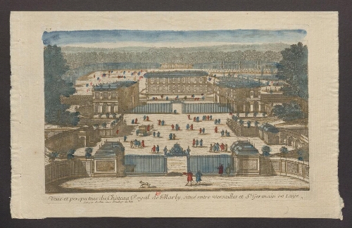 Vue et perspective du château royal de Marly, situé entre Versailles et Saint Germain en Laye