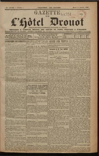 Gazette de l'Hôtel Drouot. 41 : 1923