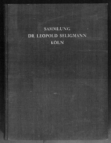 Sammlung Dr. Leopold Seligmann, Köln : [vente des 28 et 29 avril 1930]