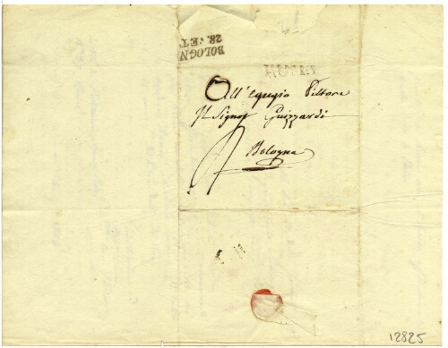 Lettre de Jean-Baptiste Wicar à Giuseppe Guizzardi (?), 25 septembre 1828