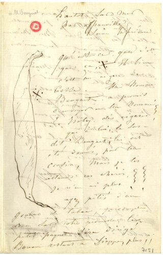 Lettre d'Eugène Isabey à Adolphe Beugniet