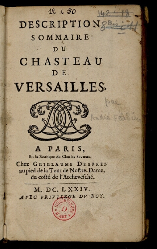 Description sommaire du Chasteau de Versailles
