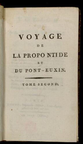 Voyage de la Propontide et du Pont-Euxin. Tome 2