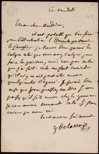 Lettre à Monsieur Andrieu, de [1854]
