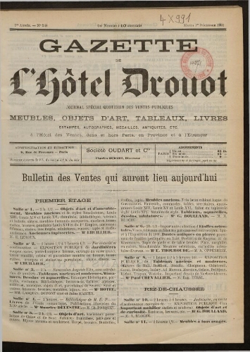 Gazette de l'Hôtel Drouot. 04 : 1891-1892