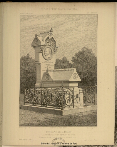 Tombeau de E. Millet au cimetière de Saint Germain-en-Laye [...] (Encyclopédie d'architecture)
