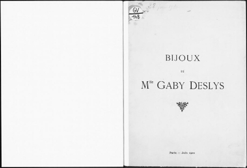 Bijoux de Mademoiselle Gaby Deslys : [vente du 28 juin 1920]