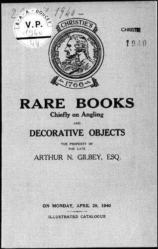 Rare Books chiefly on Angling and Decorative Objects [...] : [vente du 29 avril 1940]