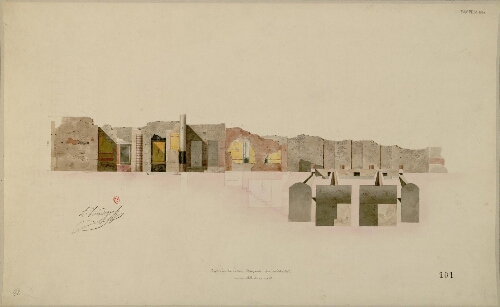 Pompeia 1828, Coupe d'une des maisons Championnet dans son état actuel