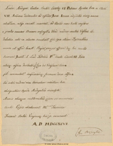Bisceglie, Tombeau de Louis d'Anjou [: inscriptions et notes]