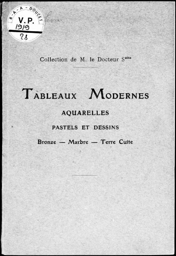 Catalogue des tableaux modernes [...] : [vente du 22 février 1919]
