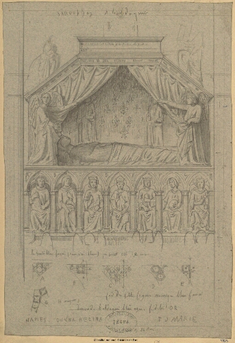 Naples, Donna Regina, Tombe de Marie : sarcophage et baldaquin
