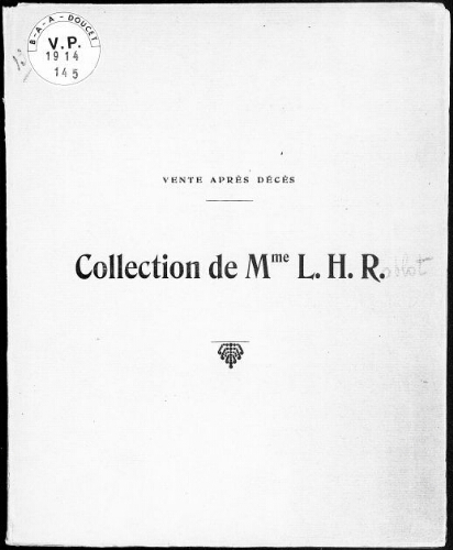 Catalogue des tableaux anciens et modernes [...] : [vente du 13 mars 1914]