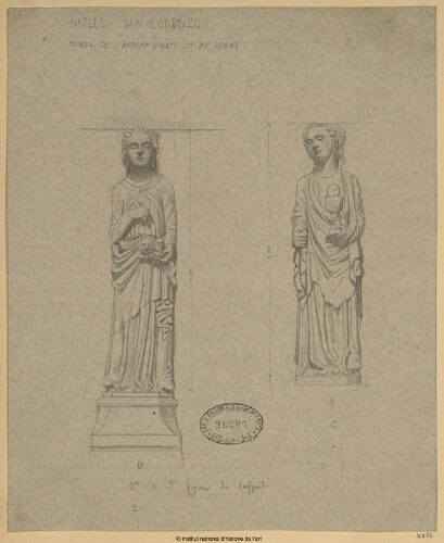 Naples, San Lorenzo, Tombe de Robert d'Artois et de Jeanne : 2ème et 3ème figures [...]