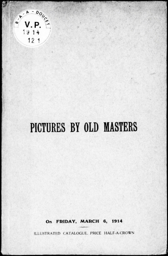 Catalogue of the Gomm collection of pictures by old masters [...] : [vente du 6 mars 1914]