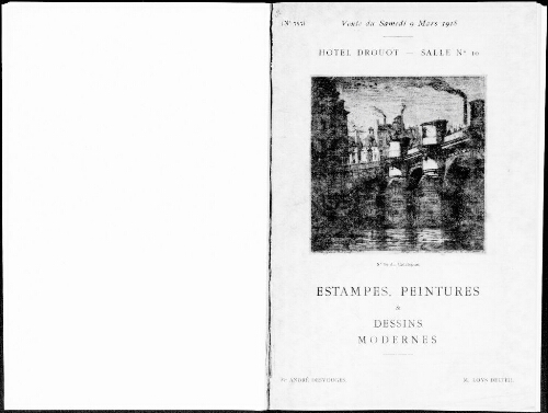 Catalogue des estampes, peintures et dessins modernes […] : [vente du 9 mars 1918]