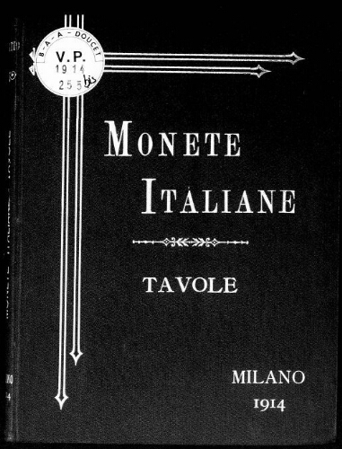 Monete Italiane ; Tavole [...] : [vente du 21 avril 1914]