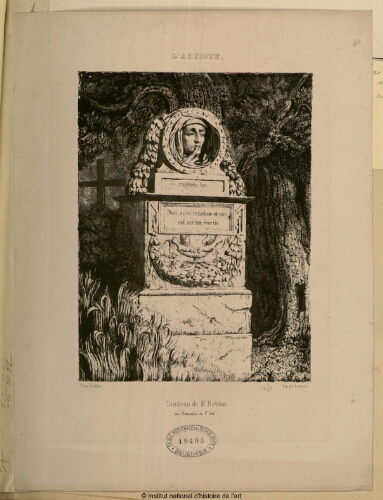 Tombeau de M. Robles, au cimetière de l'Est (L'Artiste)