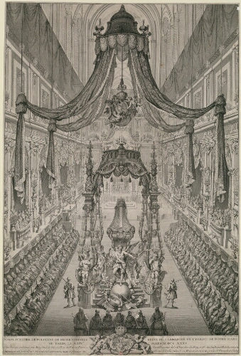 Pompe funèbre de Polixène de Hesse-Rhinfels, reine de Sardaigne, en l'Eglise de Notre Dame de Paris, le 24 mars 1735