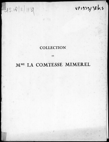 Catalogue des porcelaines françaises et étrangères du XVIIIe siècle […] : [vente des 15 et 16 février 1939]