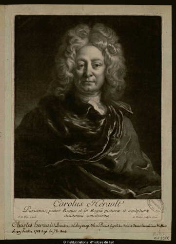 Carolus Herault, parisinus pictor Regius et in Regiâ Picturae et Sculpturae Academiâ consiliarius