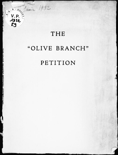 Olive Branch Petition : [vente du 28 janvier 1932]