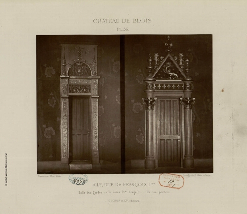 Château de Blois, Pl.36 : Aile dite de François Ier, Salle des gardes de la reine (Ier Etage), petites portes