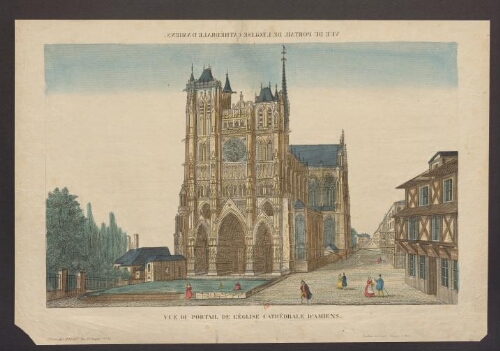 Vue du portail de l'église cathédrale d'Amiens