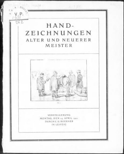 Handzeichnungen alter und neuerer Meister : [vente du 25 avril 1921]