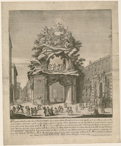 Prospettiva della Prima Macchina de Fuochi d'Artifizio rappresentante il Monte Parnasso [...] l'anno 1733