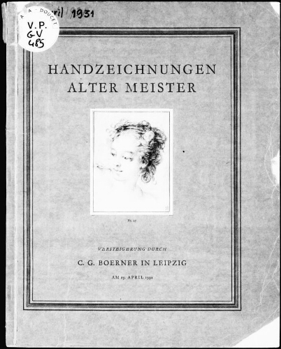 Handzeichnungen alter Meister : [vente du 29 avril 1931]