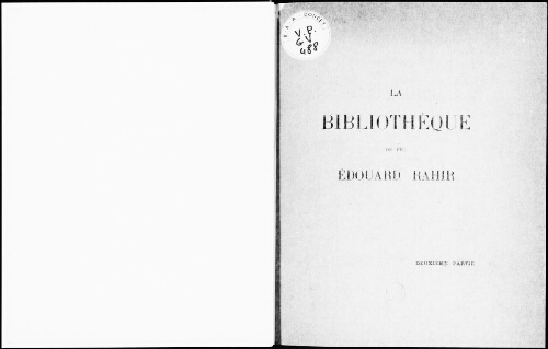 Bibliothèque de feu Edouard Rahir (deuxième partie) : [vente du 6 au 8 mai 1931]