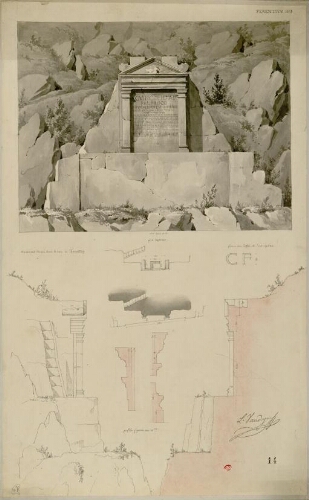 Ferentium 1829, monument creusé dans le roc à Ferentino