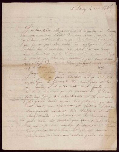 Seize lettres de Louis Auguste de Schwiter à Eugène Delacroix