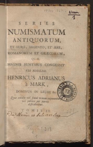 Series numismatum antiquorum : [vente du 23 juillet 1727]