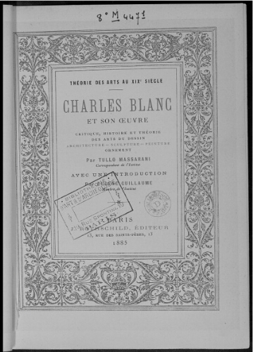 Charles Blanc et son oeuvre