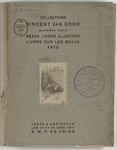 Catalogue des collections de feu M. Vincent Van Gogh à Amsterdam ; Quatrième partie, beaux livres illustrés en tout genre [...] : [vente du 27 avril 1914]