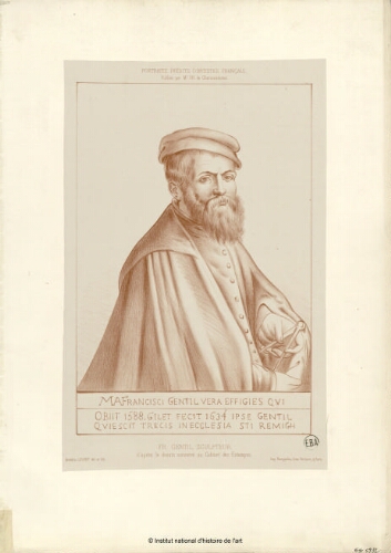 François Gentil, sculpteur, d'après le dessin conservé au Cabinet des Estampes