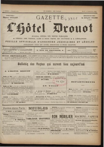 Gazette de l'Hôtel Drouot. 07 : 1892