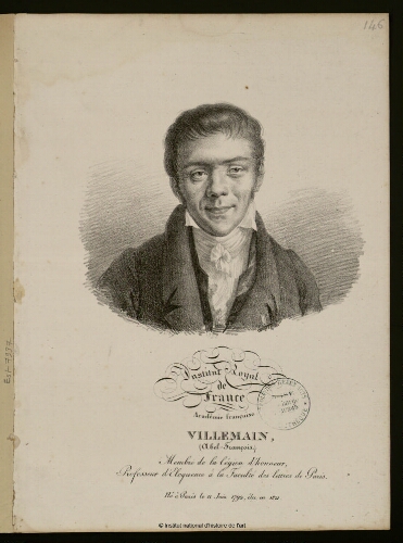 Villemain (Abel-François), membre de la Légion d'honneur, professeur d'éloquence à la Faculté des lettres de Paris [...]