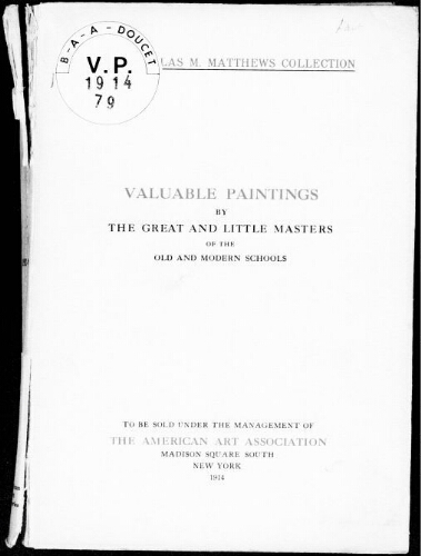 Illustrated catalogue of the valuable paintings [...] : [vente des 17 et 18février 1914]