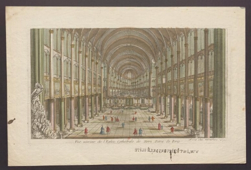 Vue intérieure de l'Eglise Cathédrale de Notre Dame de Paris