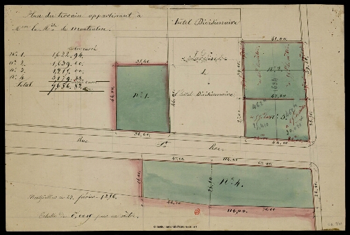 Plan du terrain appartenant à Mme la Marquise de Montcalm