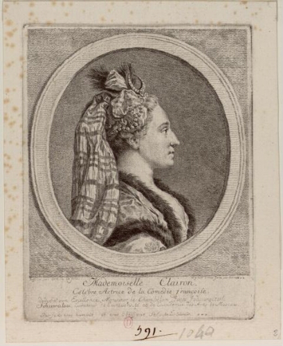 Mademoiselle Clairon, célèbre actrice de la Comédie française